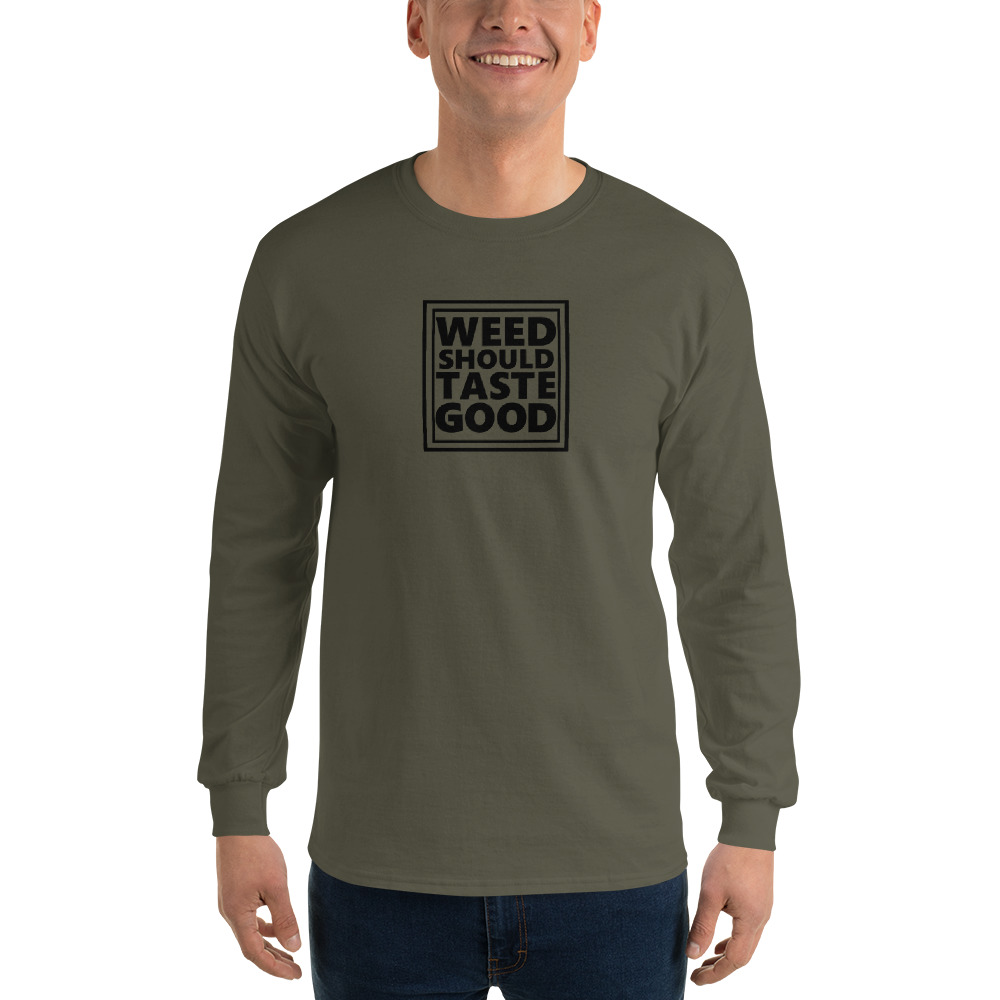 Men’s Transparent Weed Should Taste Good Long Sleeve Shirt - Image 4