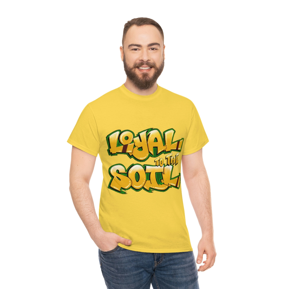 Loyal To The Soil Yellow Ras Elijah Tafari Unisex Heavy Cotton Tee - Image 5