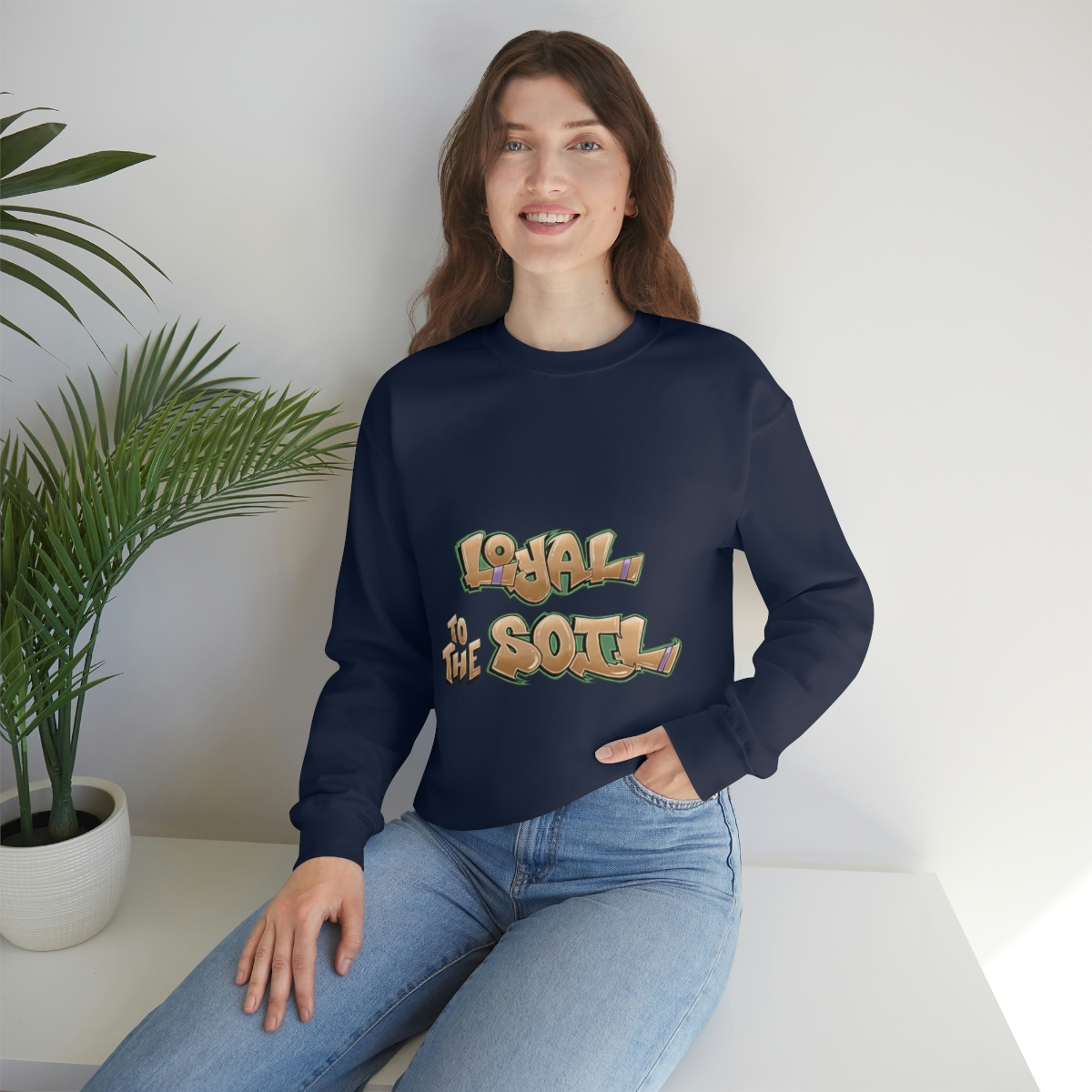 Loyal To The Soil Earthtone Ras Elijah Tafari Unisex Heavy Blend™ Crewneck Sweatshirt - Image 70