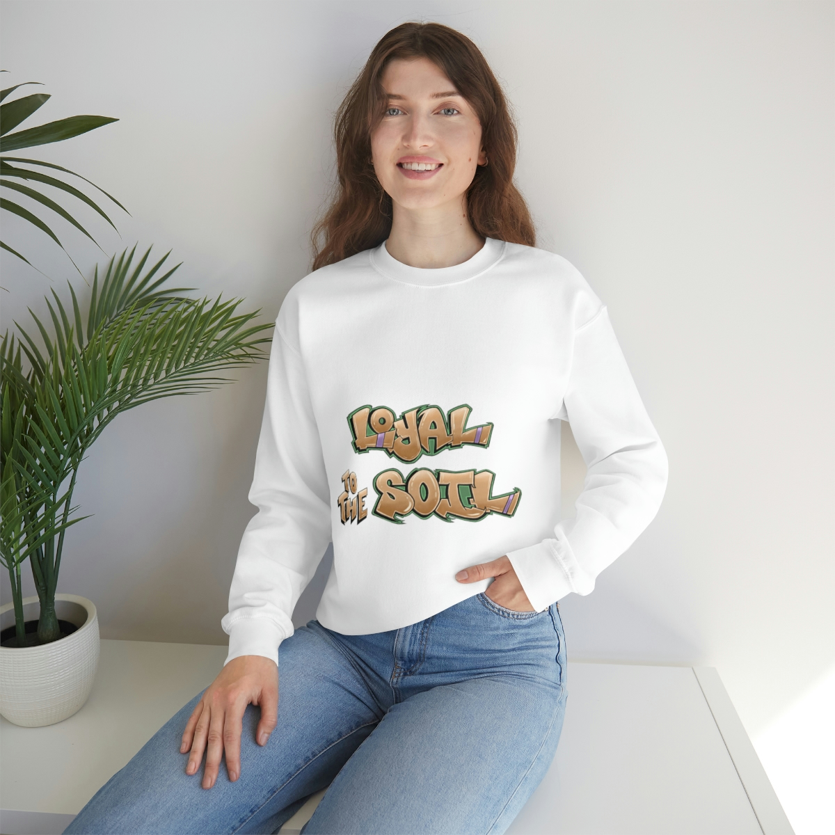 Loyal To The Soil Earthtone Ras Elijah Tafari Unisex Heavy Blend™ Crewneck Sweatshirt - Image 14