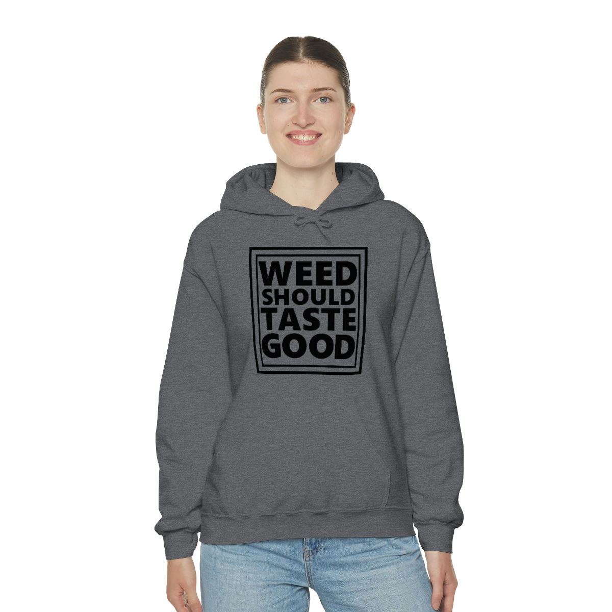 Weed Should Taste Good BW Unisex Heavy Blend™ Hooded Sweatshirt - Image 44