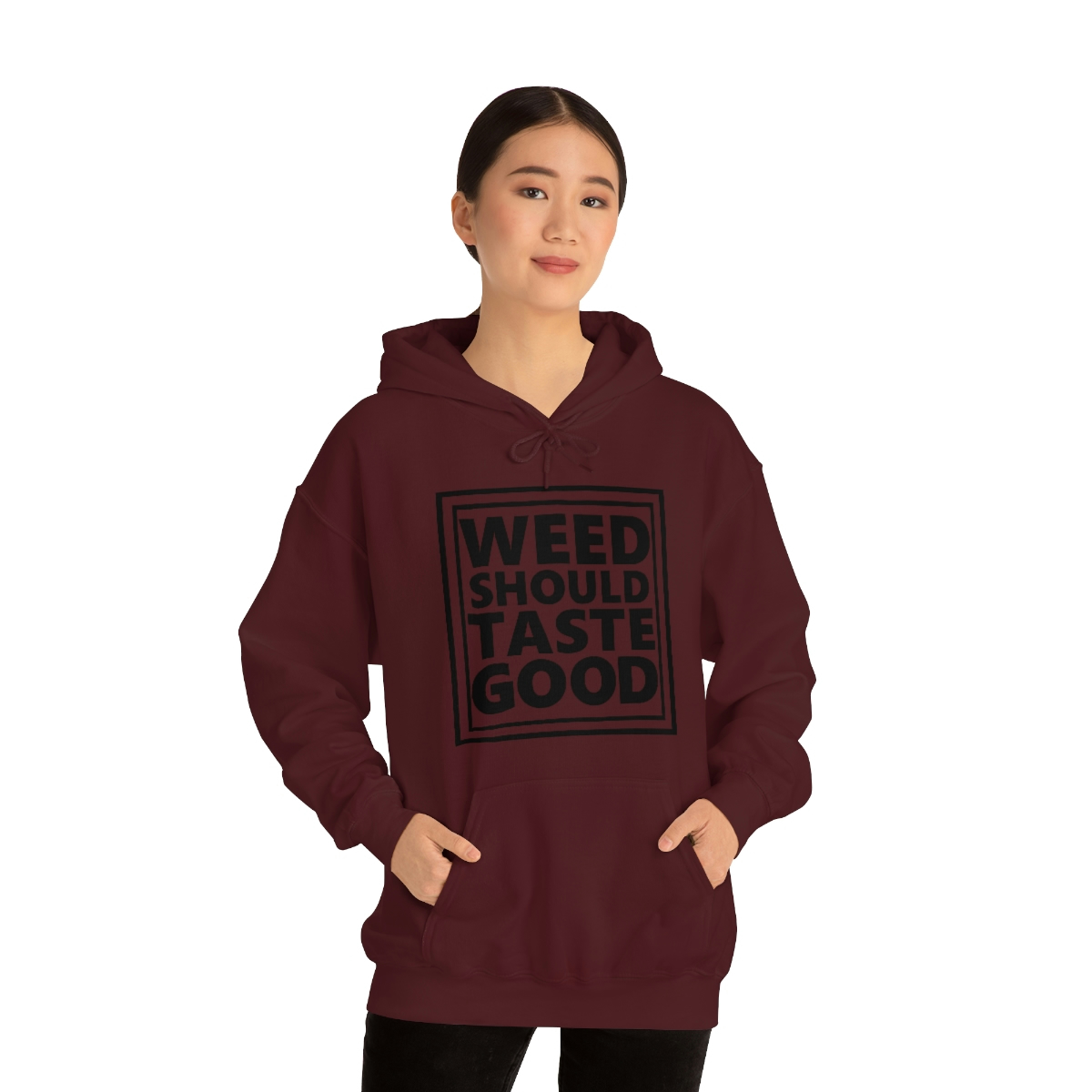 Weed Should Taste Good BW Unisex Heavy Blend™ Hooded Sweatshirt - Image 18