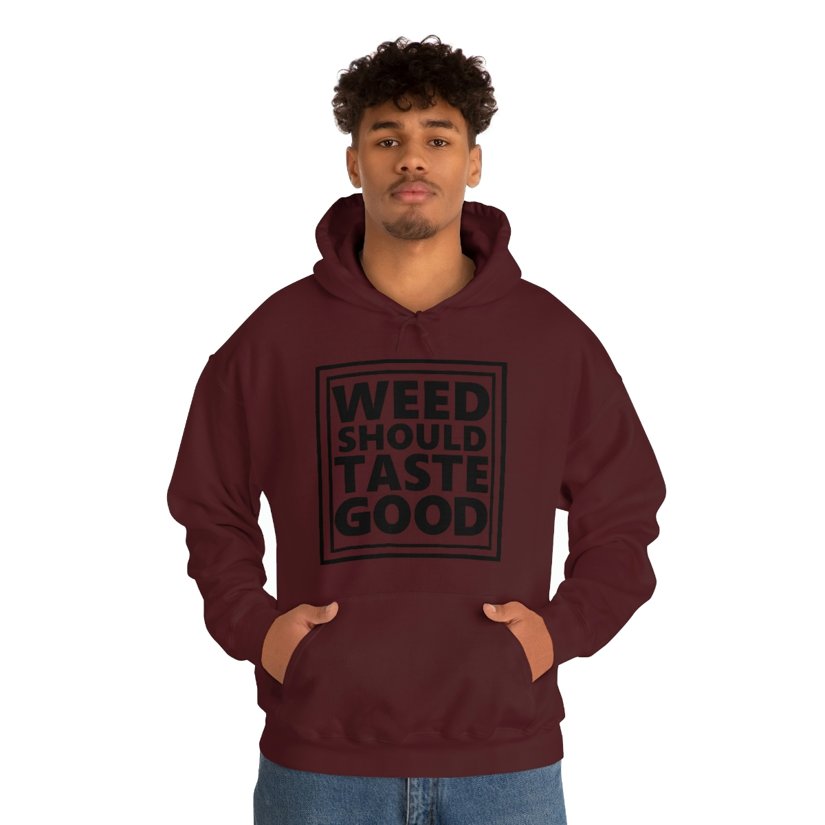 Weed Should Taste Good BW Unisex Heavy Blend™ Hooded Sweatshirt - Image 19