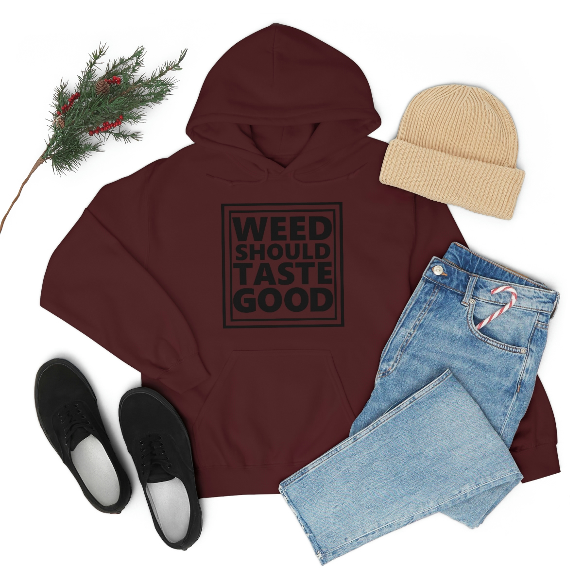 Weed Should Taste Good BW Unisex Heavy Blend™ Hooded Sweatshirt - Image 23