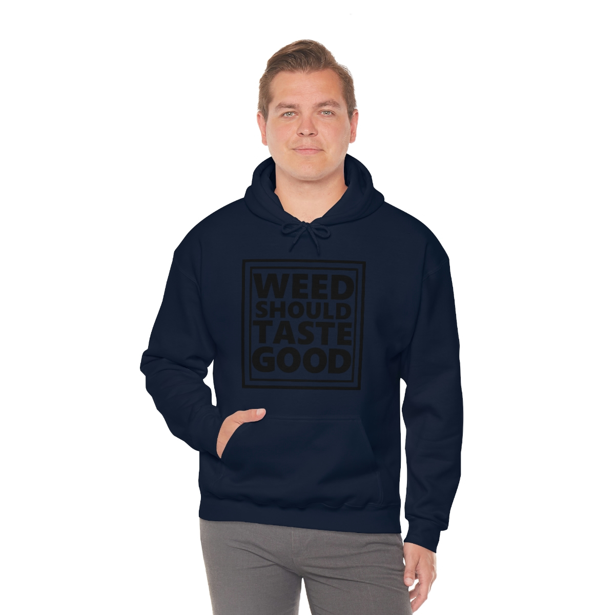 Weed Should Taste Good BW Unisex Heavy Blend™ Hooded Sweatshirt - Image 77
