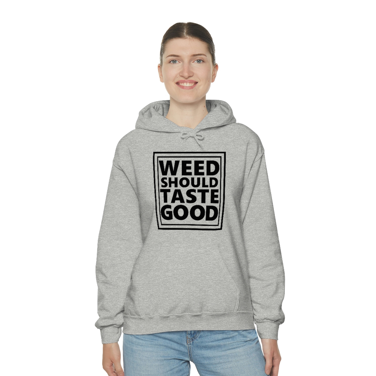 Weed Should Taste Good BW Unisex Heavy Blend™ Hooded Sweatshirt - Image 12