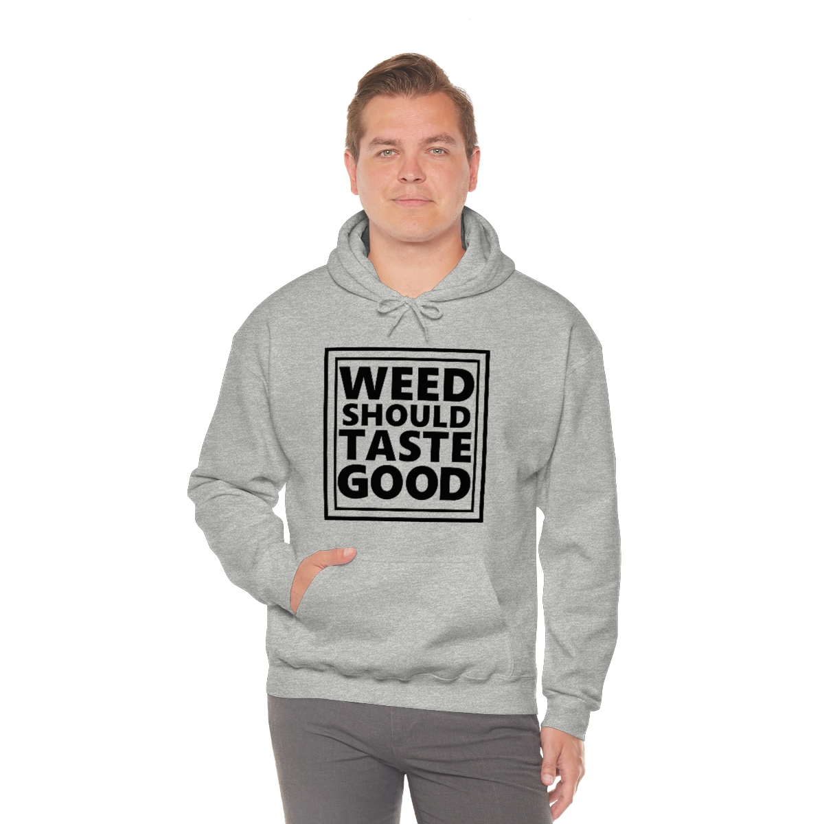 Weed Should Taste Good BW Unisex Heavy Blend™ Hooded Sweatshirt - Image 13