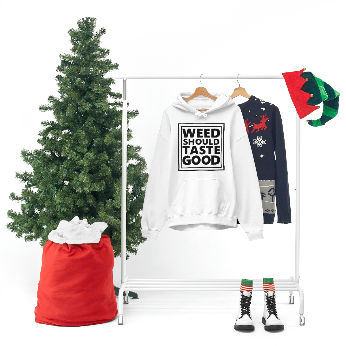 Weed Should Taste Good BW Unisex Heavy Blend™ Hooded Sweatshirt - Image 8