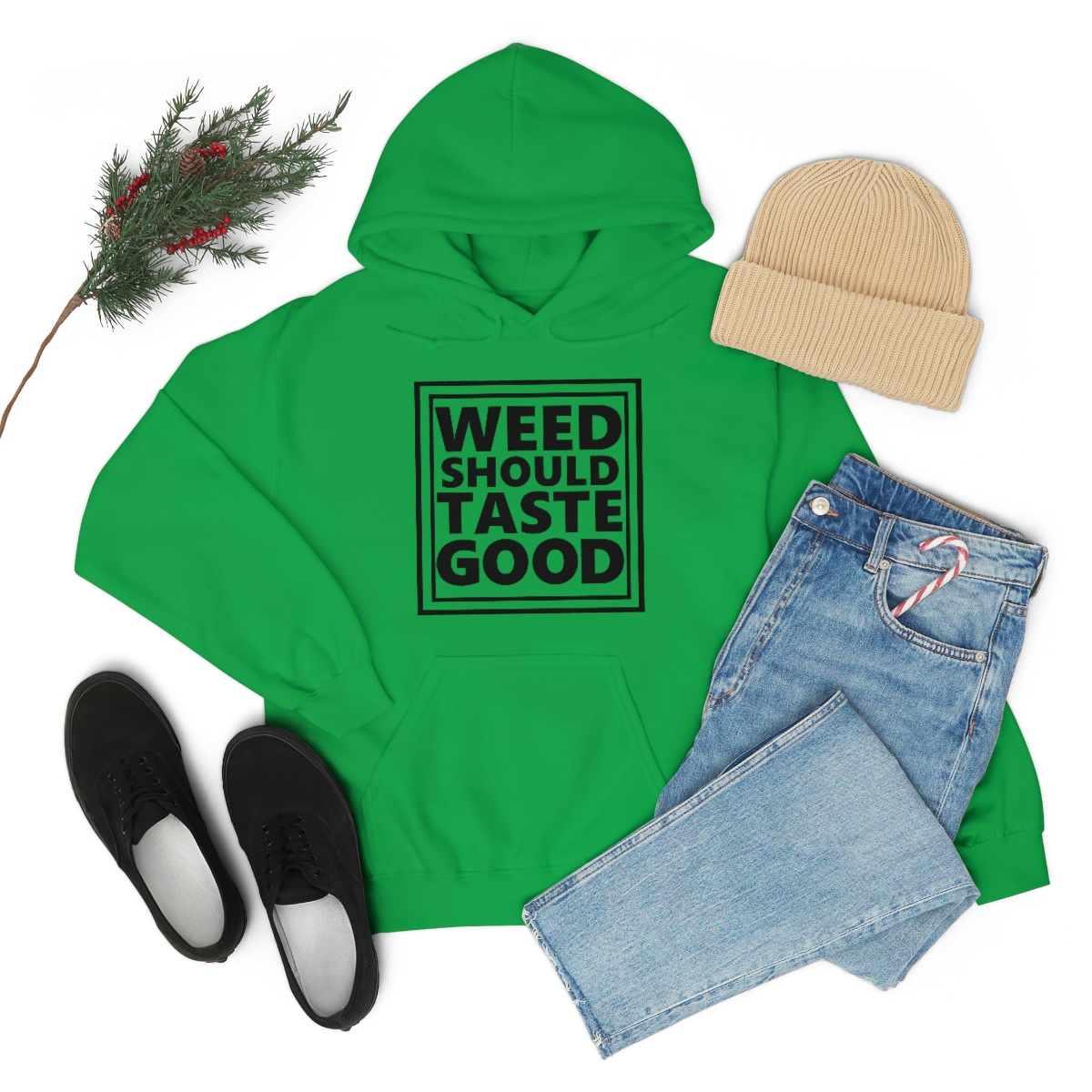Weed Should Taste Good BW Unisex Heavy Blend™ Hooded Sweatshirt - Image 39