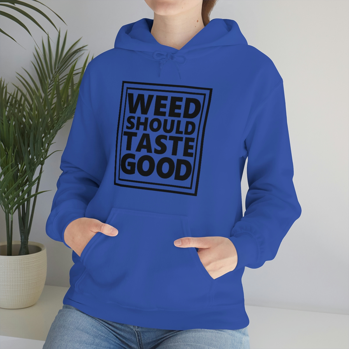 Weed Should Taste Good BW Unisex Heavy Blend™ Hooded Sweatshirt - Image 70