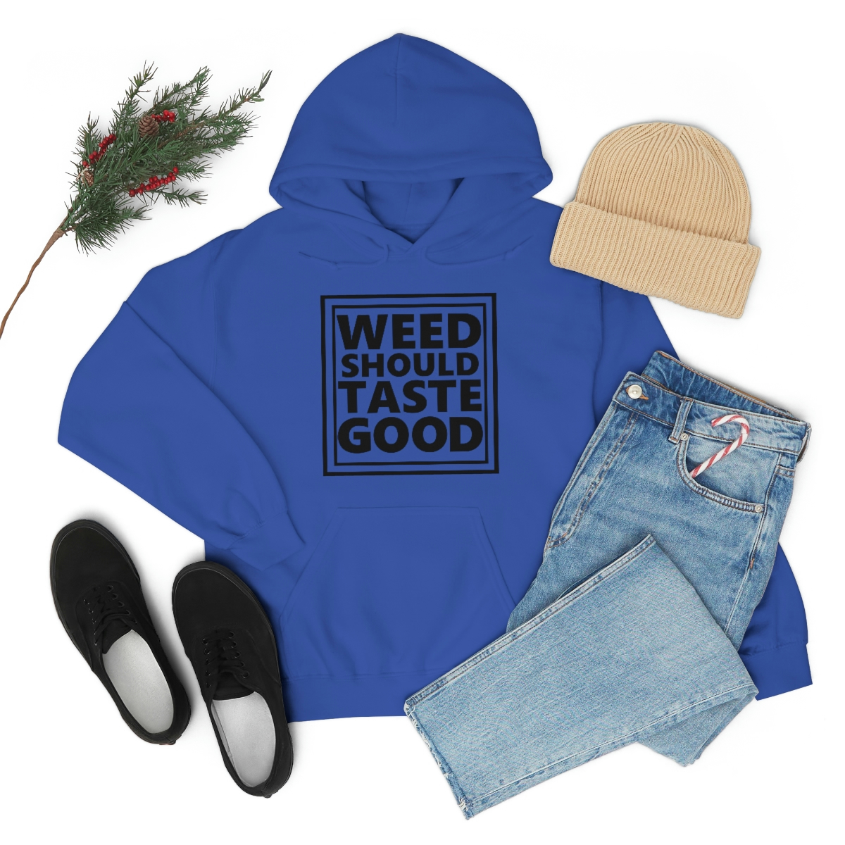 Weed Should Taste Good BW Unisex Heavy Blend™ Hooded Sweatshirt - Image 71