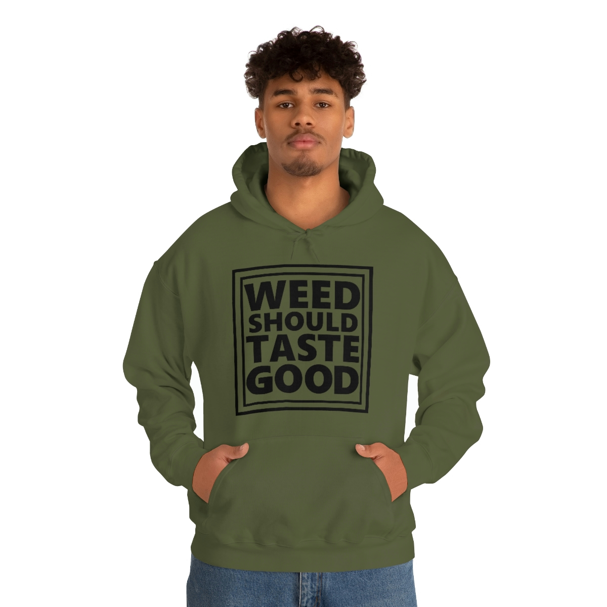 Weed Should Taste Good BW Unisex Heavy Blend™ Hooded Sweatshirt - Image 27