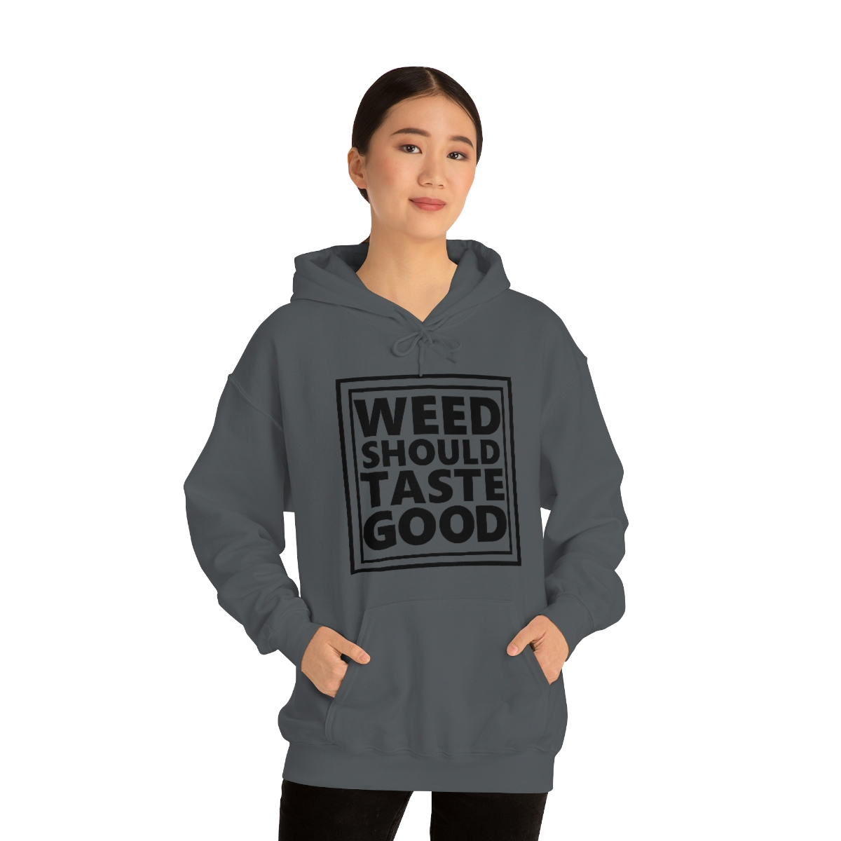 Weed Should Taste Good BW Unisex Heavy Blend™ Hooded Sweatshirt - Image 58
