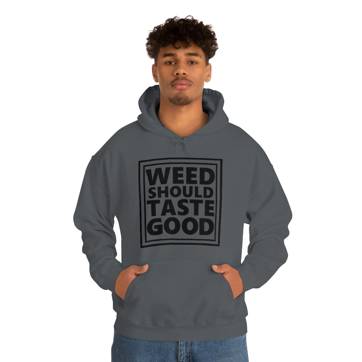 Weed Should Taste Good BW Unisex Heavy Blend™ Hooded Sweatshirt - Image 59