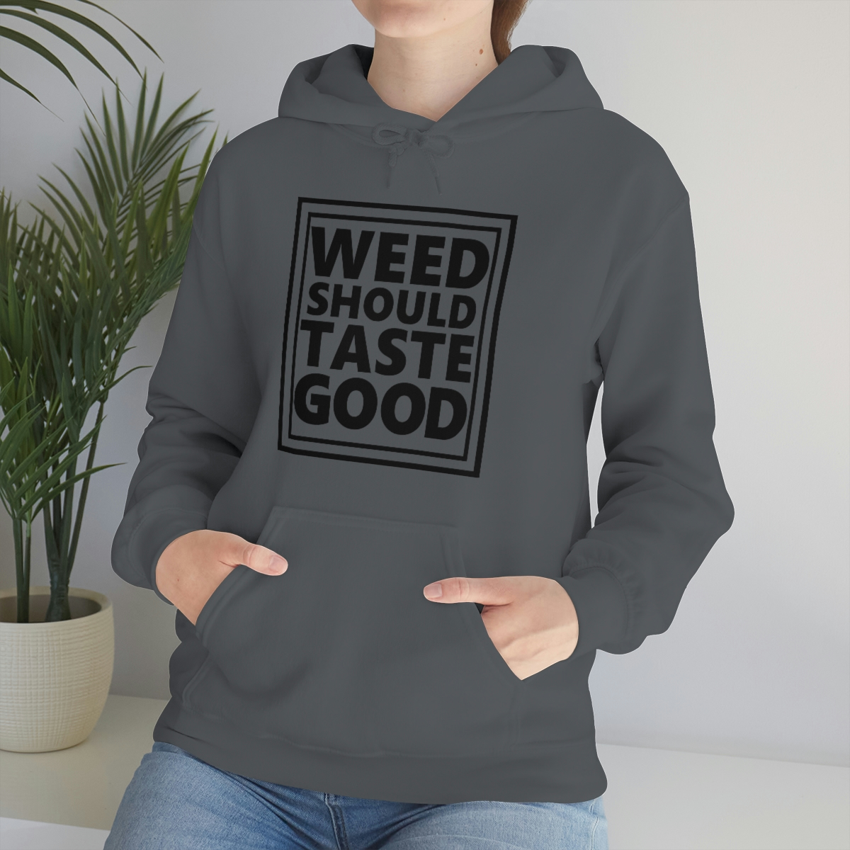 Weed Should Taste Good BW Unisex Heavy Blend™ Hooded Sweatshirt - Image 62