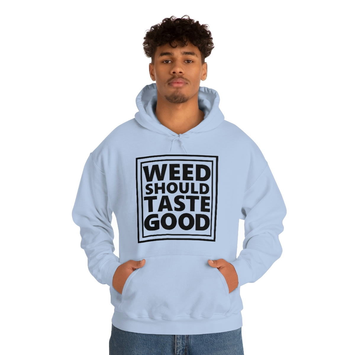 Weed Should Taste Good BW Unisex Heavy Blend™ Hooded Sweatshirt - Image 51