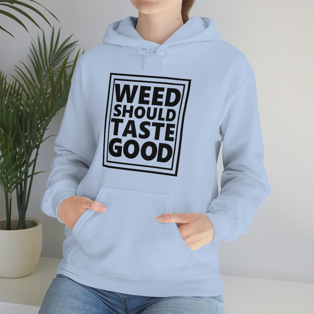 Weed Should Taste Good BW Unisex Heavy Blend™ Hooded Sweatshirt - Image 54