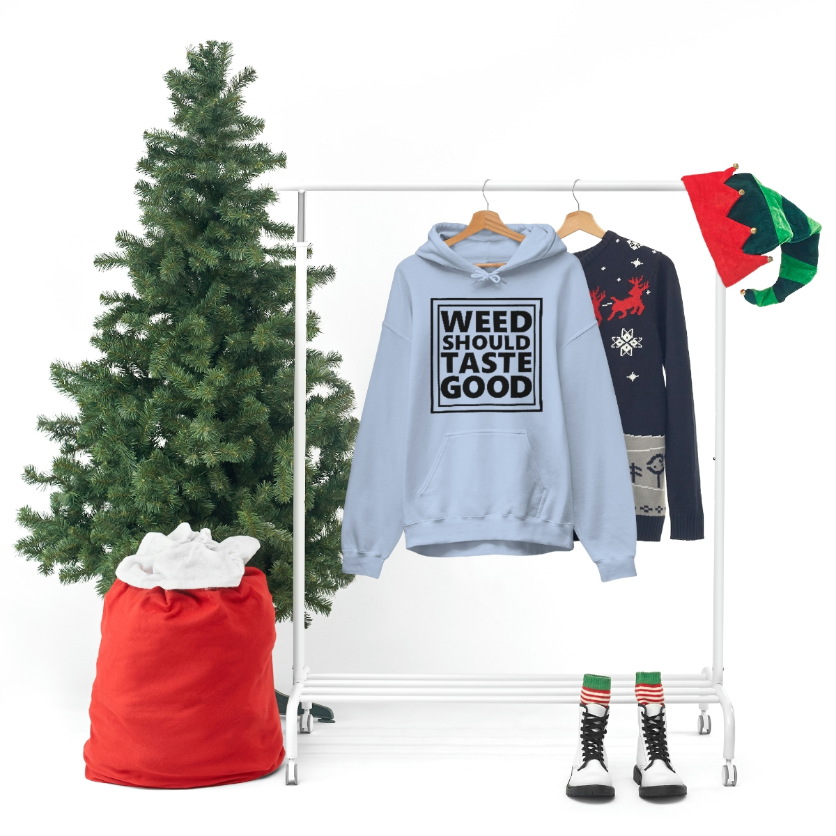 Weed Should Taste Good BW Unisex Heavy Blend™ Hooded Sweatshirt - Image 56