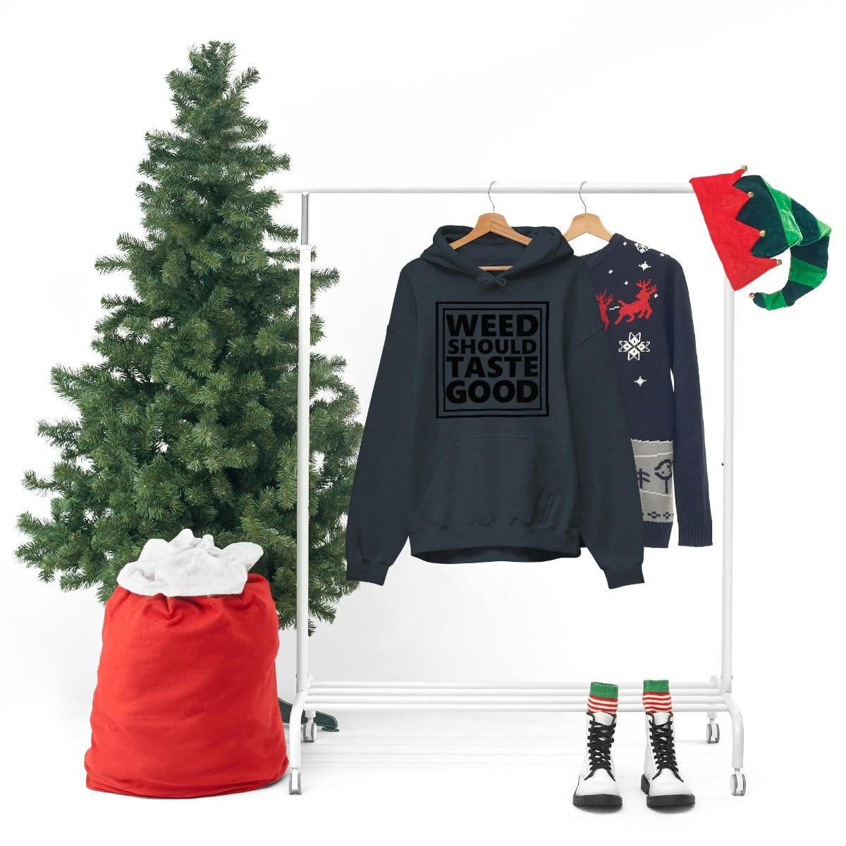 Weed Should Taste Good BW Unisex Heavy Blend™ Hooded Sweatshirt - Image 88