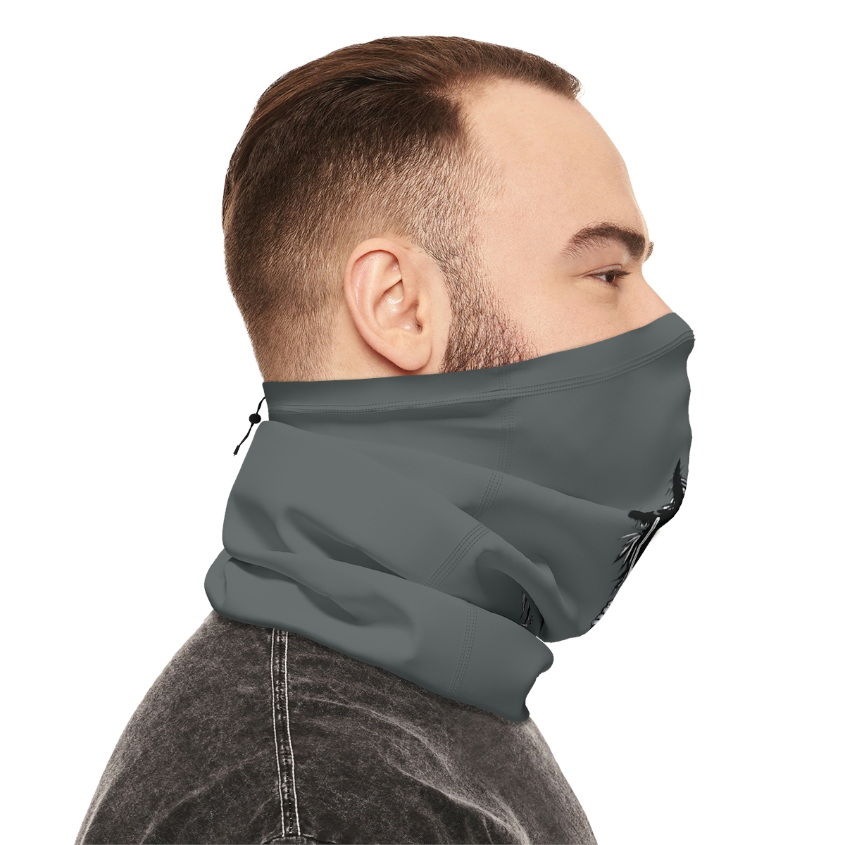 Loyal To The Soil Artwork Ras Elijah Tafari Winter Neck Gaiter With Drawstring - Image 10