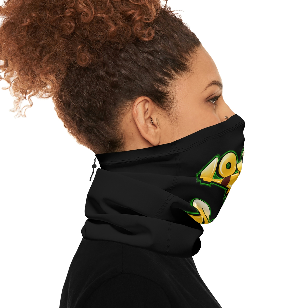 Loyal To The Soil Yellow Ras Elijah Tafari Winter Neck Gaiter With Drawstring - Image 5