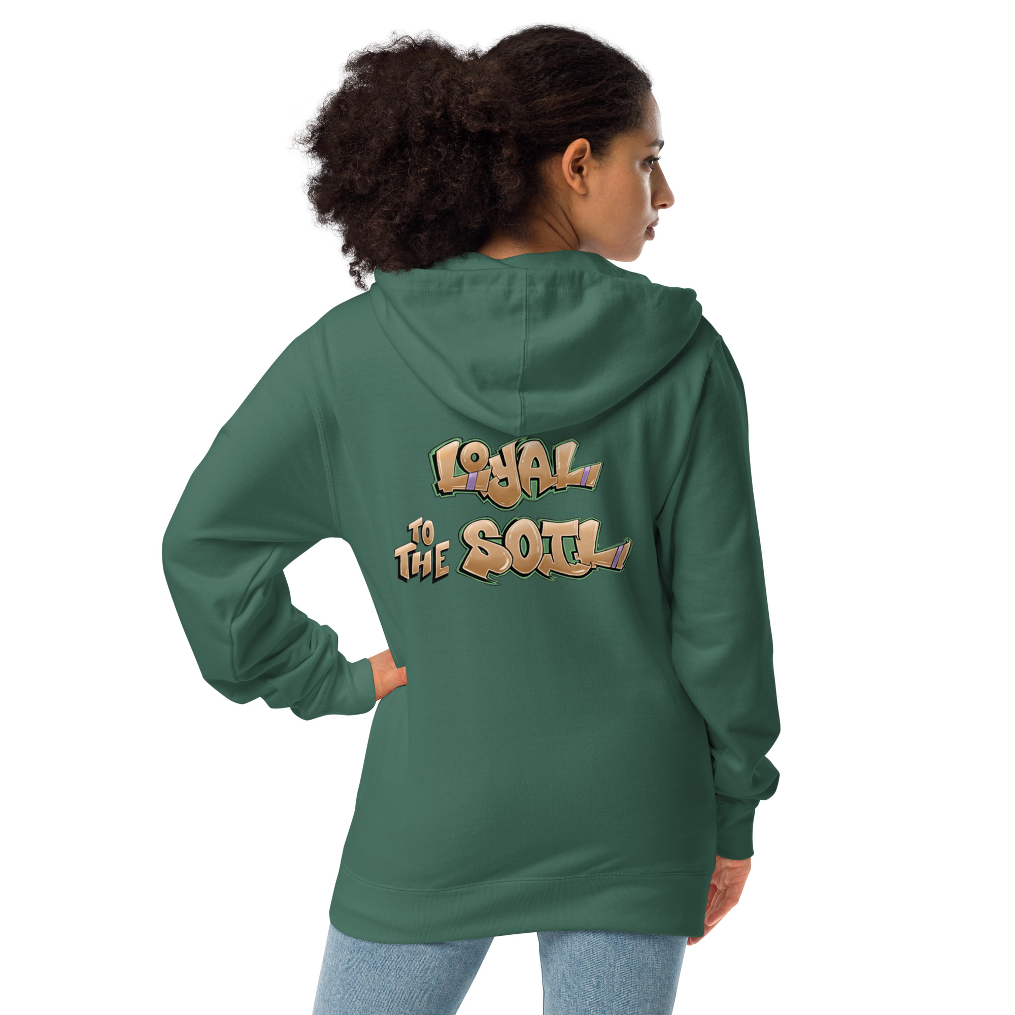 Loyal To The Soil - Earthtone Unisex fleece zip up hoodie - Image 2