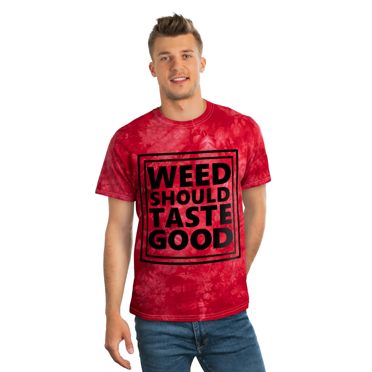 Weed Should Taste Good Tie-Dye Tee, Crystal - Image 6