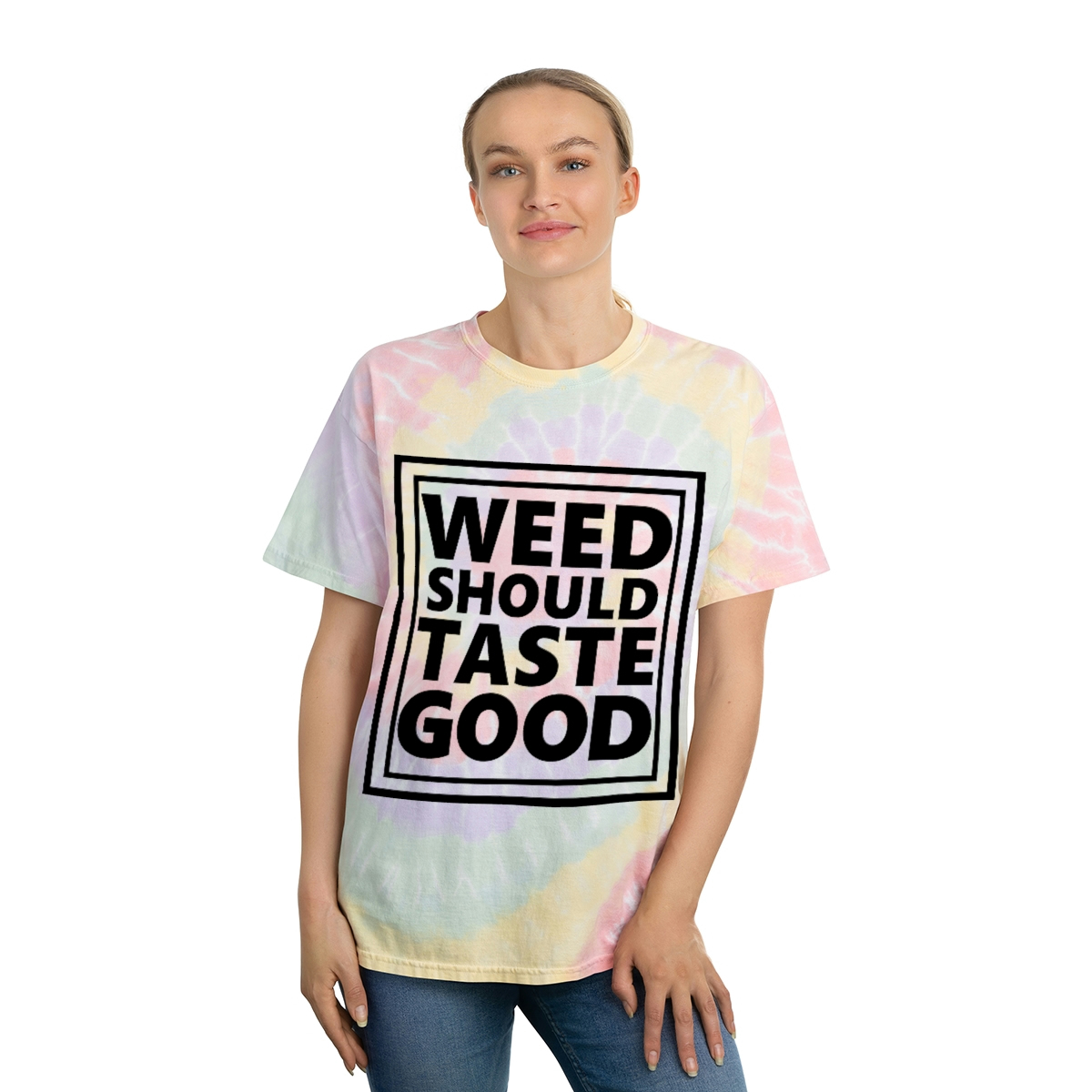Weed Should Taste Good Tie-Dye Tee, Spiral - Image 6