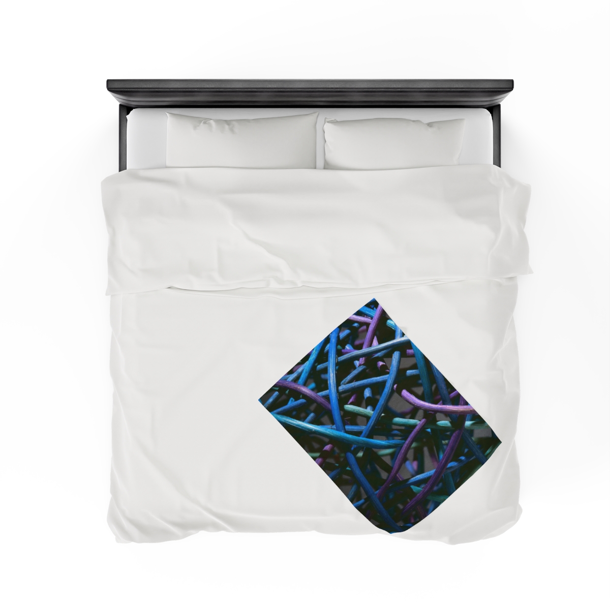 Greg and Carla Filippelli Cranberry Creek Baskets Purple/Blue Velveteen Plush Blanket - Image 24