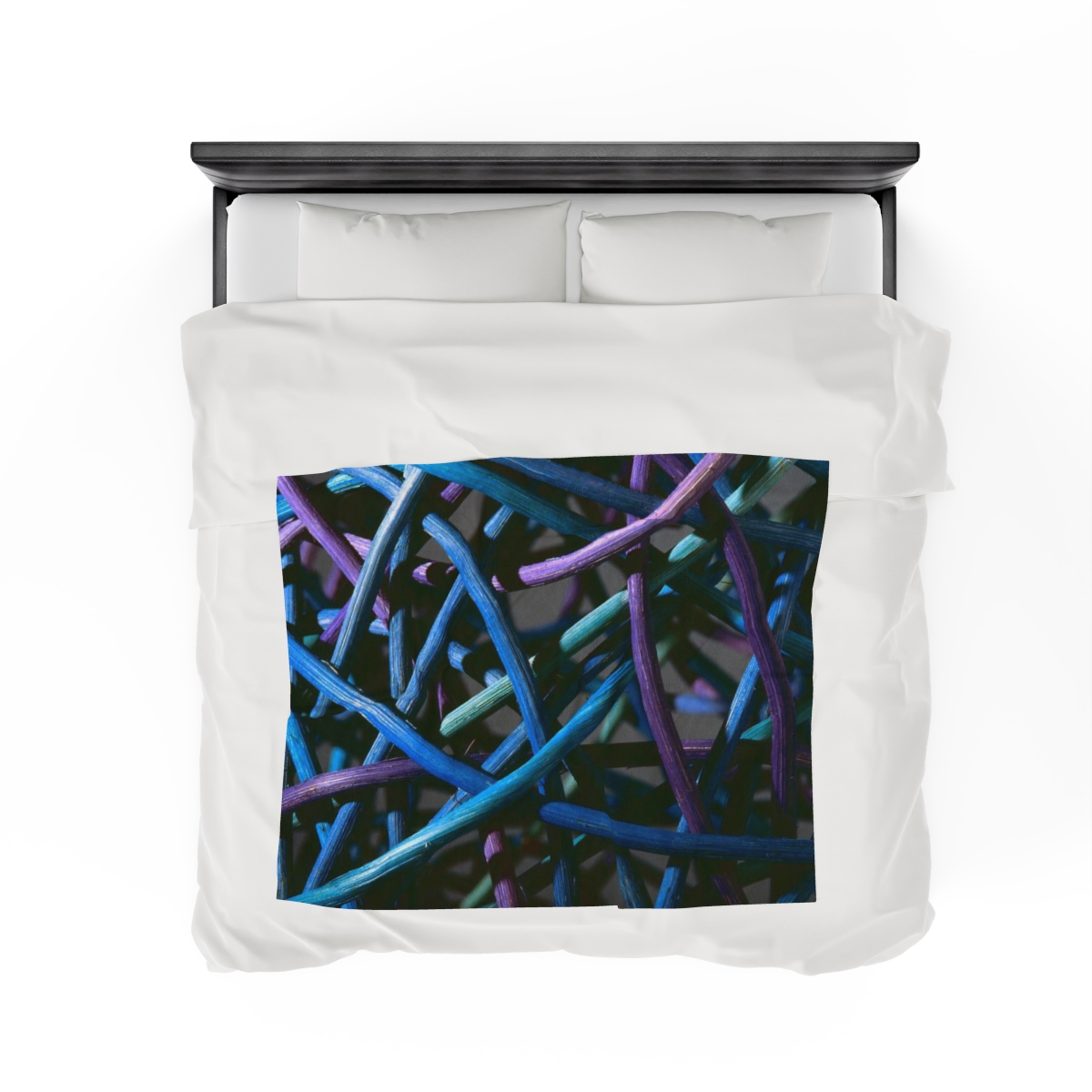 Greg and Carla Filippelli Cranberry Creek Baskets Purple/Blue Velveteen Plush Blanket - Image 16