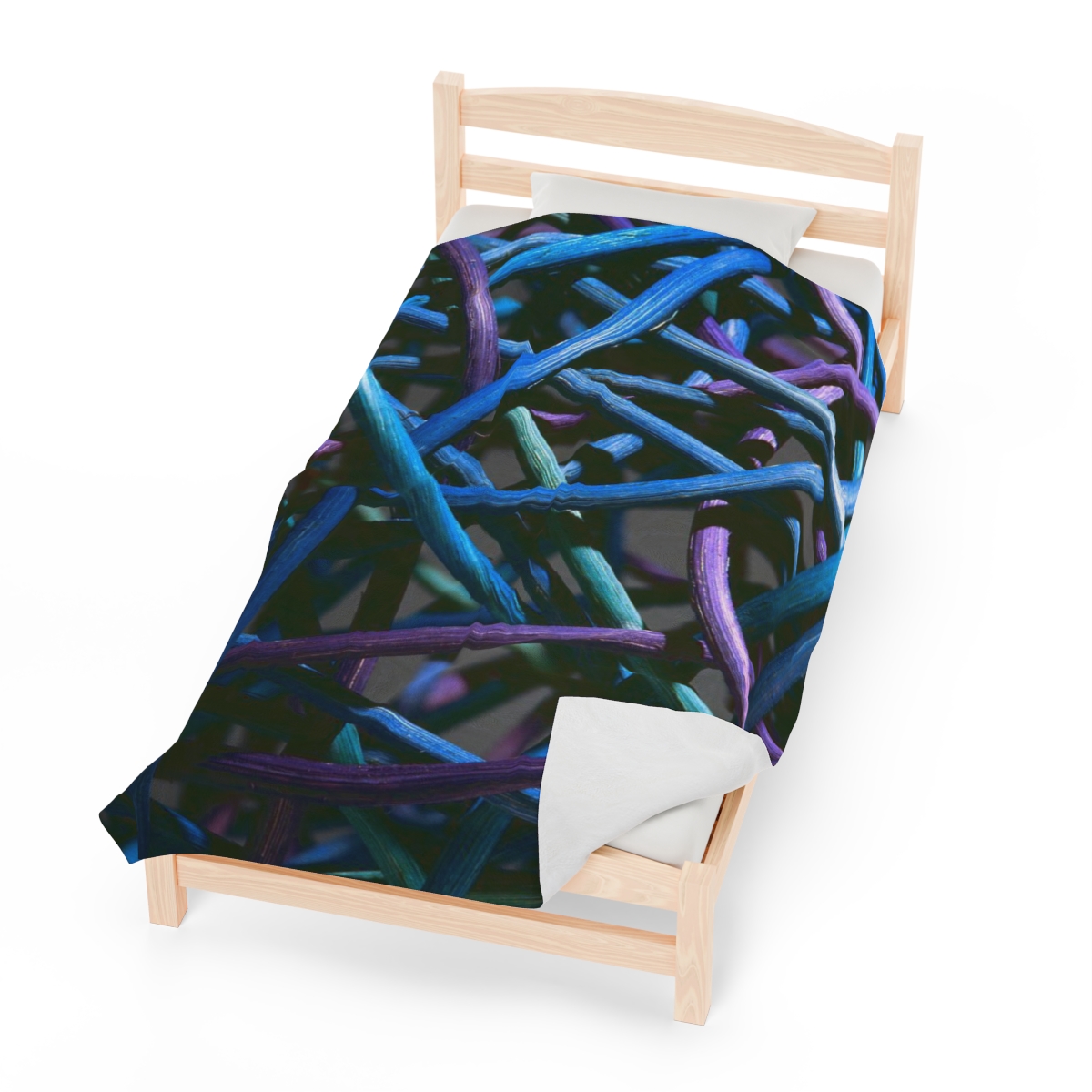 Greg and Carla Filippelli Cranberry Creek Baskets Purple/Blue Velveteen Plush Blanket - Image 5