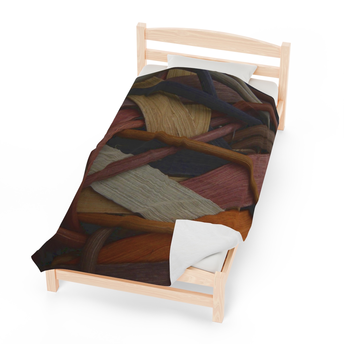 Greg and Carla Filippelli Cranberry Creek Baskets Earthtones Velveteen Plush Blanket - Image 5