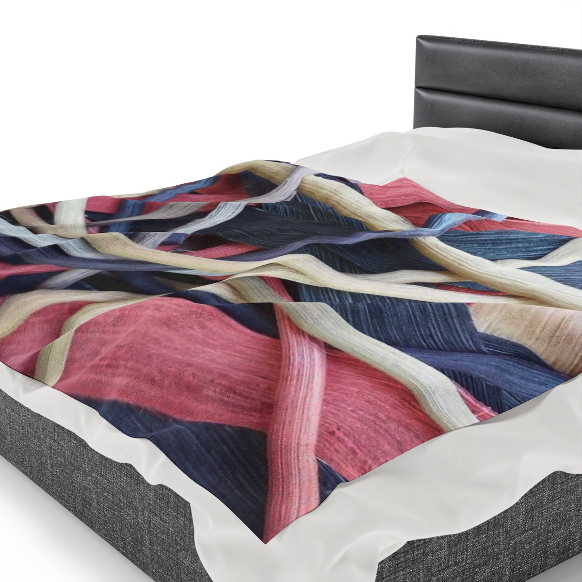 Greg and Carla Filippelli Cranberry Creek Baskets Red/Black/White Velveteen Plush Blanket - Image 7