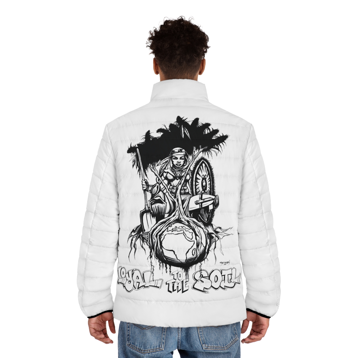 Loyal To The Soil Artwork Ras Elijah Tafari Puffer Jacket