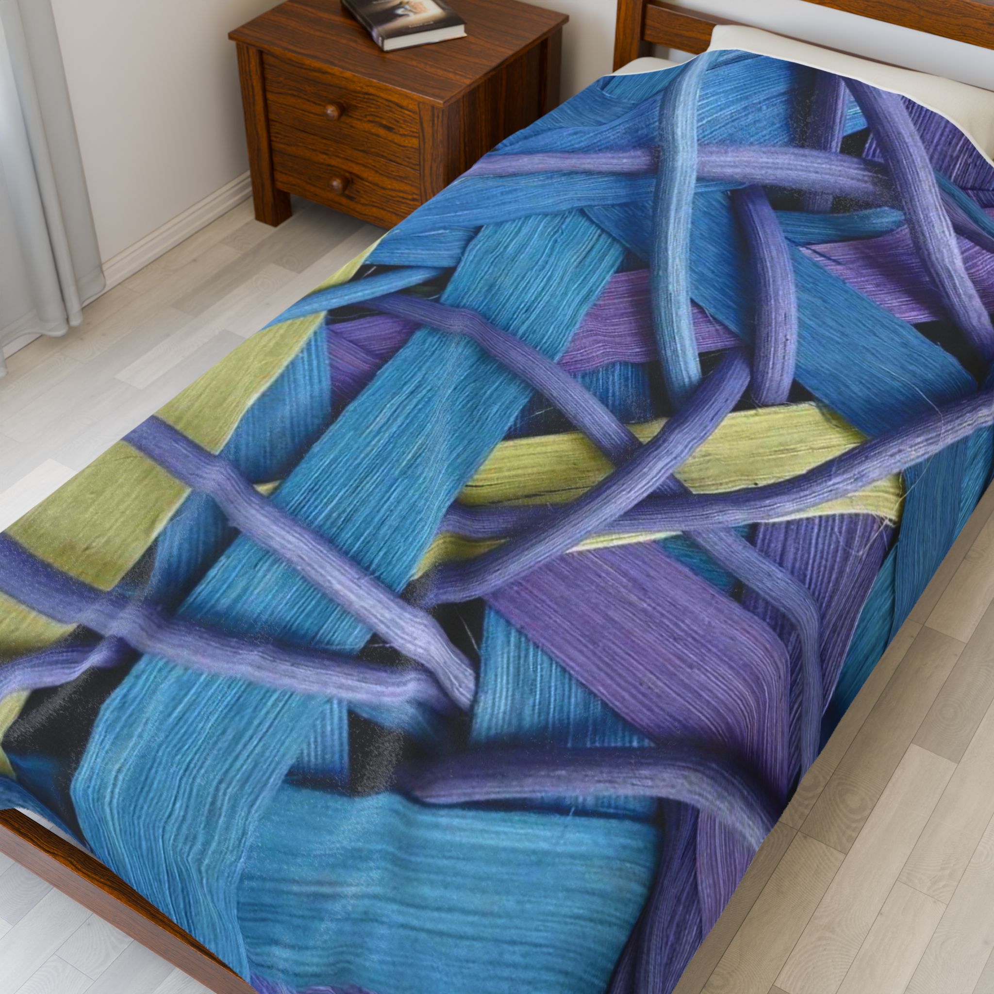 Greg and Carla Filippelli Cranberry Creek Baskets Pastels Velveteen Plush Blanket - Image 7